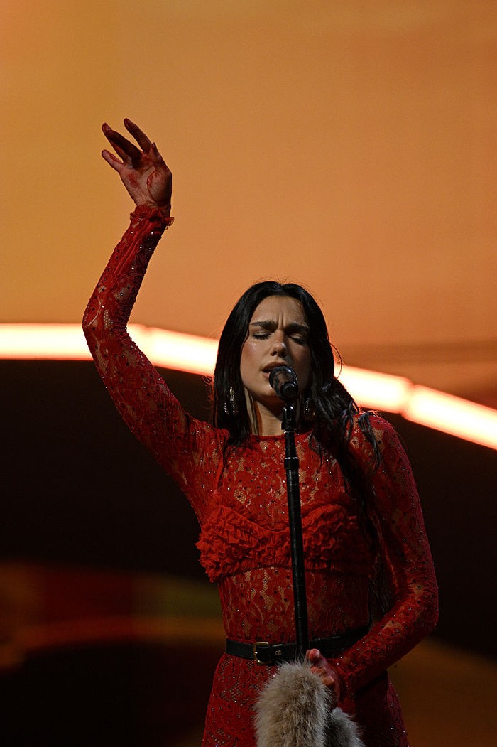 AMSTERDAM, NETHERLANDS - JUNE 03: (EDITORIAL USE ONLY)(AGENCY EXCLUSIVE ACCESS) Dua Lipa performs on stage during Radical Optimism European Tour Movistar at Ziggo Dome on June 03, 2025 in Amsterdam, Netherlands. (Photo by Kristy Sparow/Getty Images for ABA)