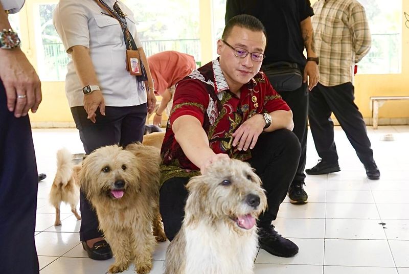 Anggota DPRD DKI Jakarta, Fraksi PDI Perjuangan Hardiyanto Kenneth Mengunjungi Tempat Penampungan Anjing di Puskeswan (Pusat Kesehatan Hewan) Ragunan.