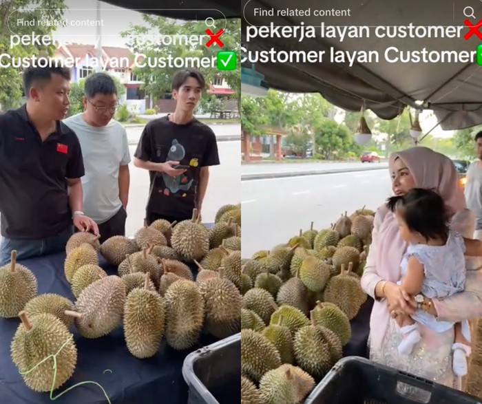 Haru! Penjual Durian Dibantu Pelanggan Lain Saat Layani Turis China