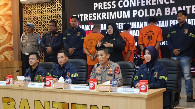 Jumpa pers Polda Banten Penangkapan 4 Orang Kasus ABG Diperkosa