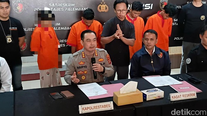 Polisi ringkus komplotan pemeras berkedok Open BO via MiChat di Palembang, Sumsel.