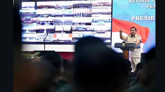 Prabowo Subianto memberikan arahan di depan SPPI Unhan (dok istimewa)