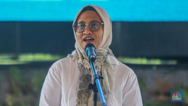 Direktur Utama Telkom, Dian Siswarini. (CNBC Indonesia/Faisal Rahman)