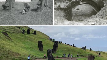 Patung Moai Di Rano Raraku, Pulau Paskah. 1914 vs.2019 Foto: Boredpanda