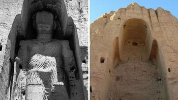 Budha Bamiyan, Afganistan. 1963 vs.2008 Foto: Boredpanda