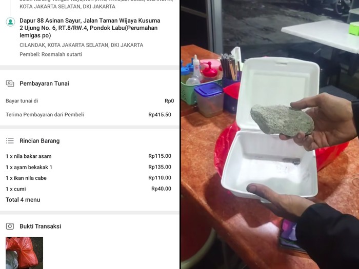 Kronologi Ojol Dapat Orderan Makanan dari Resto Fiktif, Isinya Batu!