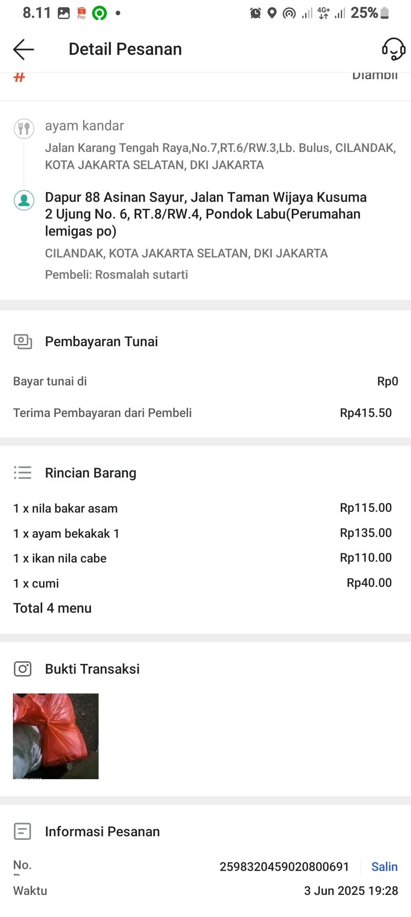 Kronologi Ojol Dapat Orderan Makanan dari Resto Fiktif, Isinya Batu!