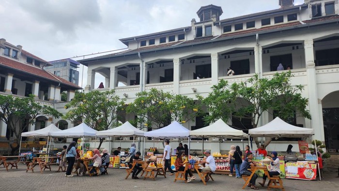 Lokasi nonton bareng pertandingan Timnas Indonesia di Lawang Sewu Semarang. Foto diunggah Kamis (5/6/2025).