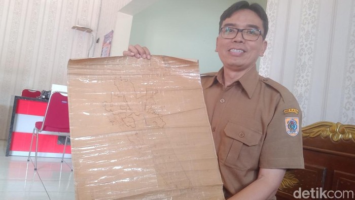 Peta kuno Desa Demak Ijo, Klaten buatan tahun 1912. Foto diunggah Kamis (5/6/2025).