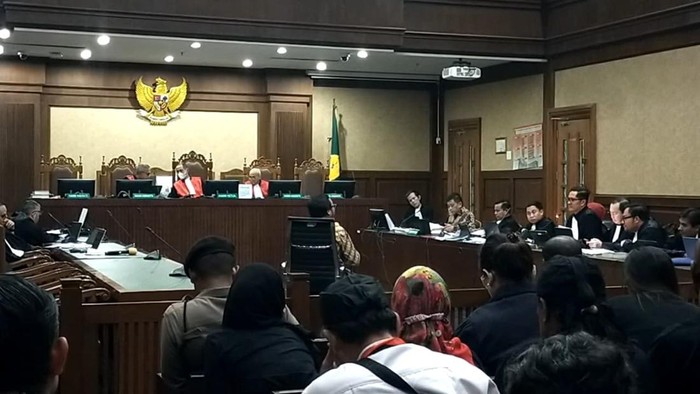 Sidang lanjutan kasus dugaan suap dan perintangan penyidikan  terdakwa Hasto Kristiyanto. (Mulia Budi/detikcom)