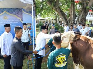 Polda Jateng Sembelih 808 Sapi-Kambing, Ribuan Paket Kurban Dibagikan ke Warga