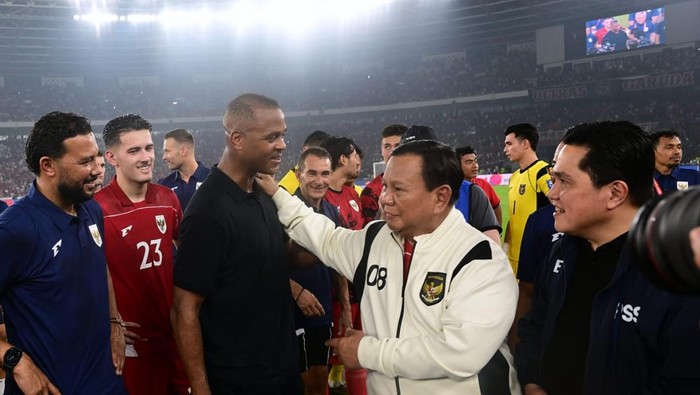 Prabowo bersyukur atas kemenangan 1-0 Indonesia terhadap China. Prabowo mendukung Timnas terus maju hingga lolos Piala Dunia. (dok.Biro Pers Sekretariat Presiden)