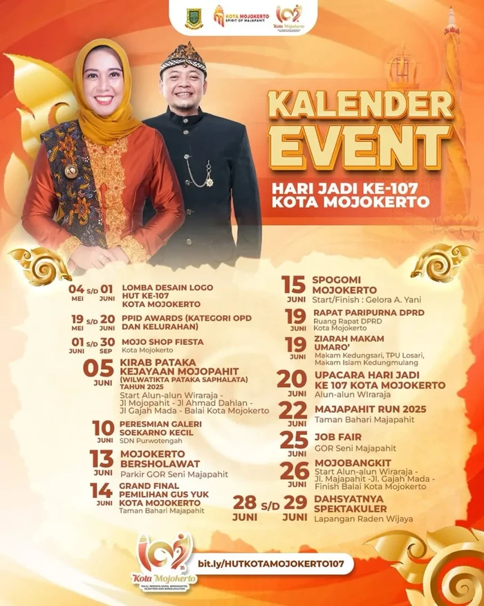 Kalender Event Hari Jadi ke-107 Kota Mojokerto
