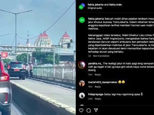 Mobil Pelat Dinas Lewat Jalur TransJakarta tapi Diberi Hormat, Polisi Bilang Begini