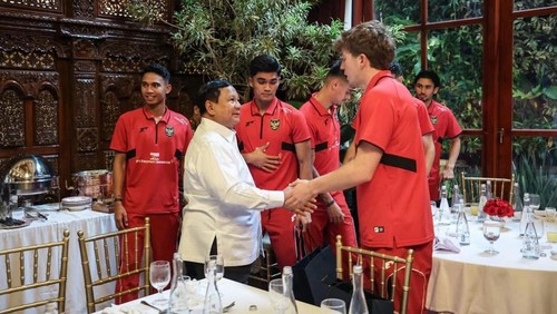 Timnas ke rumah Presiden Prabowo di Kertanegara