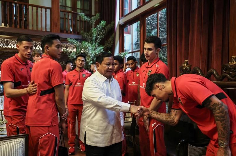 Timnas ke rumah Presiden Prabowo di Kertanegara