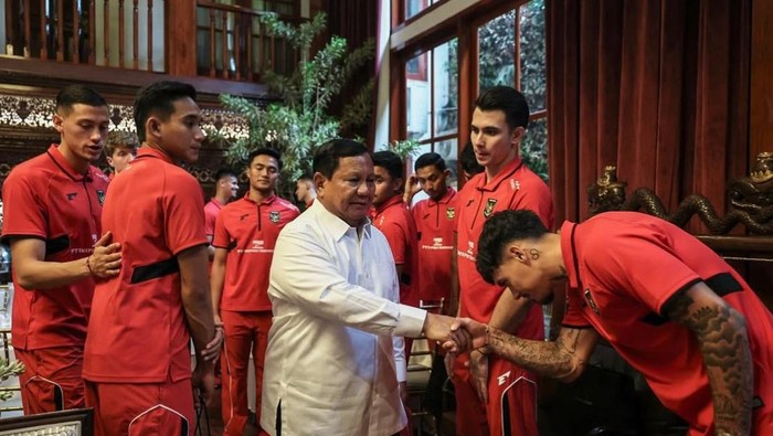 Timnas ke rumah Presiden Prabowo di Kertanegara