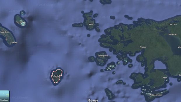 Lokasi Pulau Gag dan pulau kecil di Raja Ampat yang dipatok perusahaan tambang.