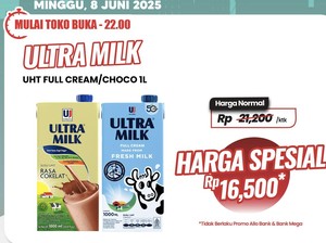 Murah Banget! Beli Susu Kotak Kemasan 1 Liter di Transmart Full Day Sale