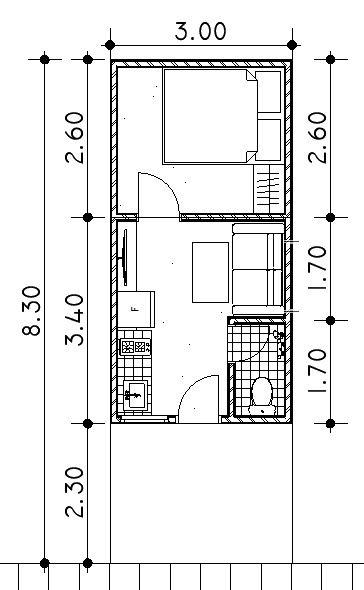 Contoh desain rumah subsidi 18 meter persegi.