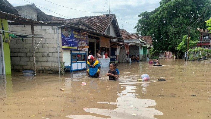 Kondisi banjir di Desa Kademangan Jombang.