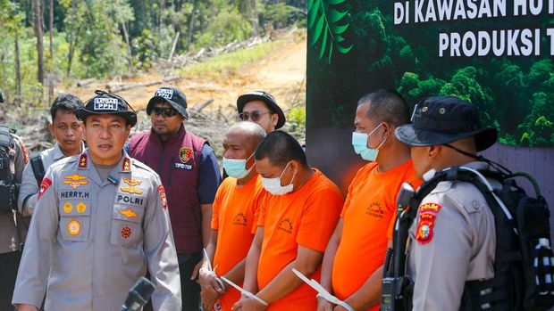 Polda Riau membongkar kasus perambahan hutan di HPT Hutan Lindung Si Abu, Kabupaten Kampar.