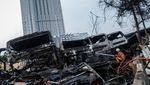 50 Bus TransJakarta Bekas Hangus Terbakar di Terminal Rawa Buaya