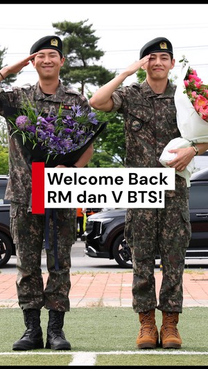 Video: Lihat Momen Kembalinya RM dan V BTS dari Wamil