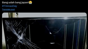 Duh, jangan sampai memecahkan TV karena Indonesia kalah dari Jepang ya. Foto: X.com