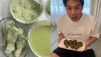 Tak hanya mie instan saja yang dicampurkan matcha, tapi Jessica Jane juga membuat kreasi ayam goreng. Ayam goreng matcha terbuat dari adonan basah dan kering matcha ceremonial grade. Foto: TikTok/Instagram