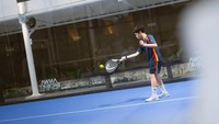 Dalam Instagram miliknya, Raffi Ahmad memperlihatkan anak pertamanya, Rafathar mulai latihan Padel. Foto: instagram Raffi Ahmad dan Nagita Slavina