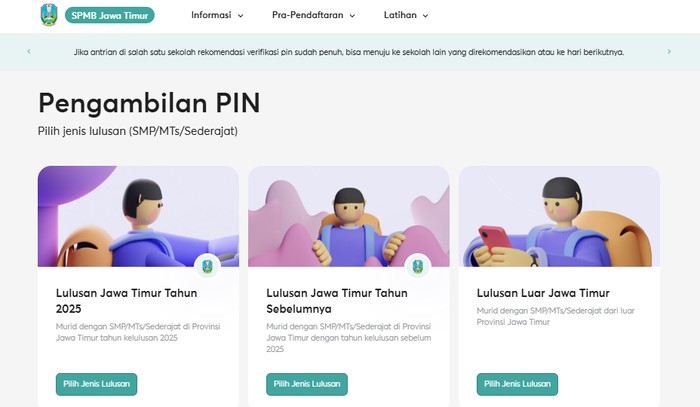 Tata cara pengambilan PIN SPMB Jatim 2025.
