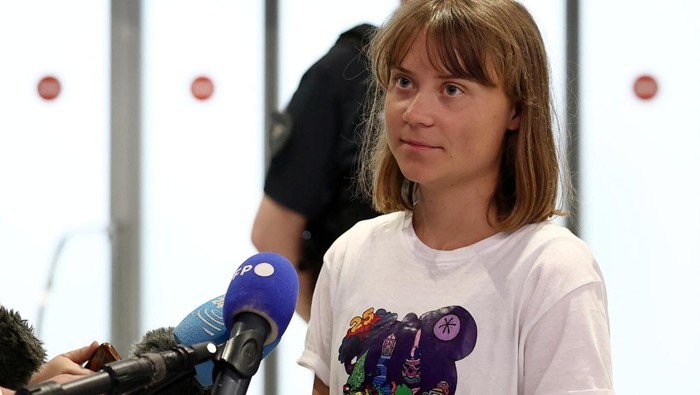 Swedish activist Greta Thunberg, who departed Israel by plane on Tuesday after being detained aboard the Gaza-bound British-flagged yacht 