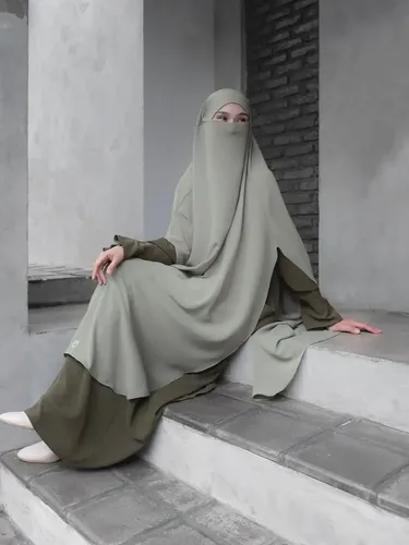 French khimar sage dipadu abaya olive