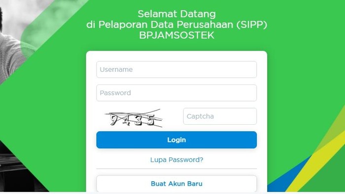 Halaman daftar SIPP BPJS Ketenagakerjaan
