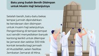 Jutaan jemaah haji melempar batu saat lempar jumrah yang merupakan bagian dari ibadah haji. Tapi tahukah detikers ke mana perginya jutaan batu itu? (Foto: Mindra Purnomo/Ilustrator)