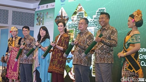 Menteri Pariwisata Widiyanti Putri Wadhana saat membuka Bali & Beyond Travel Fair (BBTF) 2025 di Nusa Dua, Bali, Rabu (11/6/2025). (Foto: Ni Made Lastri Karsiani Putri/detikBali)