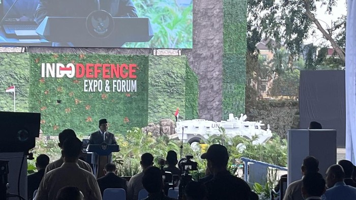Prabowo Subianto saat membuka acara Indonesia Defence 2025 di Jiexpo, Kemayoran, Jakarta Pusat, Rabu (12/6/2025).