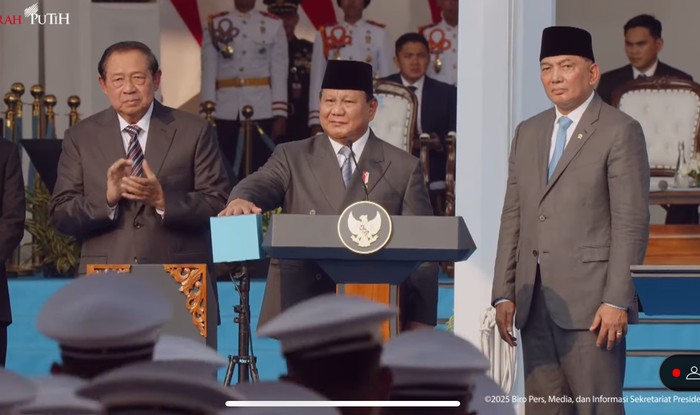 Presiden Prabowo Subianto meresmikan Kampus Bhinneka Tunggal Ika Universitas Pertahanan (Unhan). (YouTube Setpres)