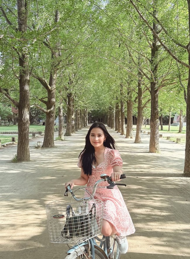 Artis cantik Prilly Latuconsina kini terlihat sedang menikmati liburan ke Korea. Salah satu yang dikunjunginya saat di sana ialah lokasi drakor Winter Sonata di Nami Island. Foto: Instagram/@prillylatuconsina96