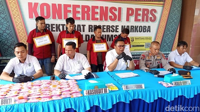 Rilis ungkap kasus narkoba di Polda Sumsel.