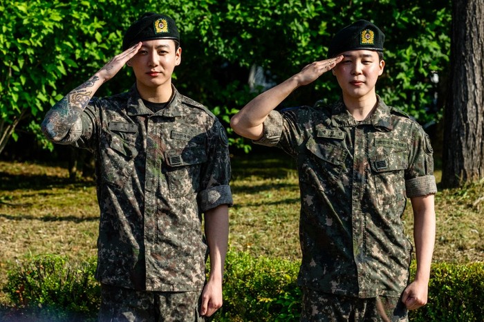 Fans of K-pop boy band BTS wait for members Jimin and Jungkook at an outdoor sporting facility in Yeoncheon on June 11, 2025, shortly before their release from 18 months of South Korean military service. Two other members of K-pop supergroup BTS were released from South Koreas mandatory military service on June 10 and announced they wanted to start performing again 