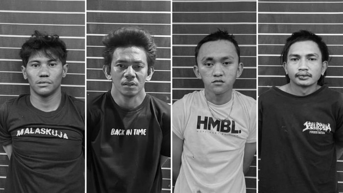 Tampang 4 anggota geng motor yang kerap berbuat onar di Makassar.