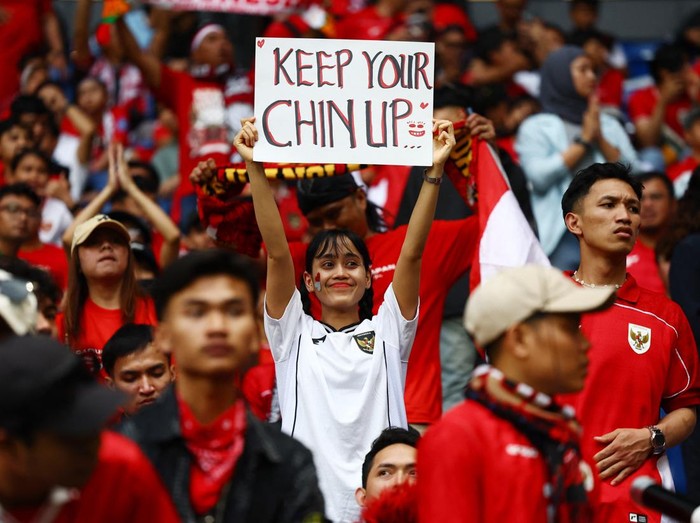 Soccer Football - World Cup - AFC Qualifiers - Group C - Japan v Indonesia - Suita City Stadium, Suita, Japan - June 10, 2025 Indonesia fans in the stands before the match REUTERS/Issei Kato