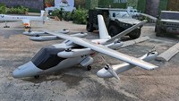 Vela Alpha merupakan taksi terbang berbahan bakar listrik atau eVTOL dengan daya jelajah Hingga 100 kilometer. Vale Aplha sendiri memiliki kecepatan maksimum hingga 250 km/jam dengan muatan hingga 550 kg (termasuk pilot).Foto: Andi Hidayat/detikcom