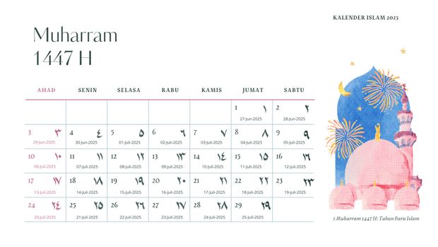 Kalender Muharram 1447 H.