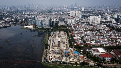 Penampakan dari Udara Lokasi Proyek Pengelolaan Air Limbah Jakarta
