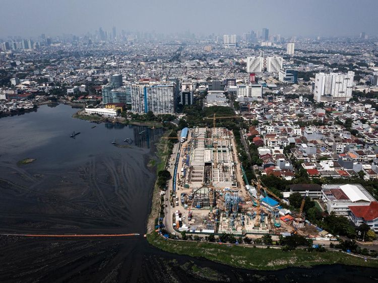 Penampakan dari Udara Lokasi Proyek Pengelolaan Air Limbah Jakarta