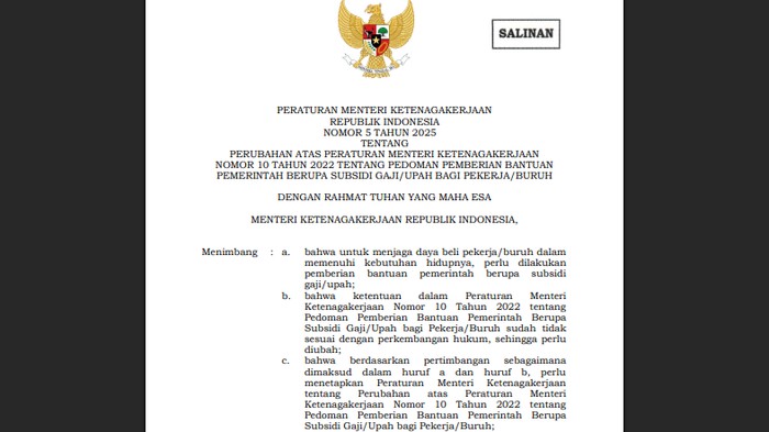 Permenaker Nomor 5 Tahun 2025.