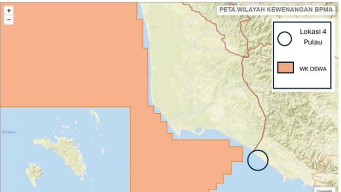 Peta wilayah kewenangan BPMA (Foto dok. BPMA)